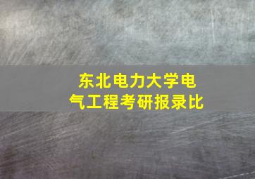 东北电力大学电气工程考研报录比