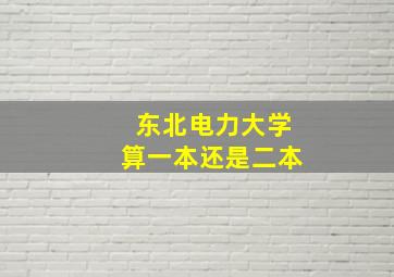 东北电力大学算一本还是二本