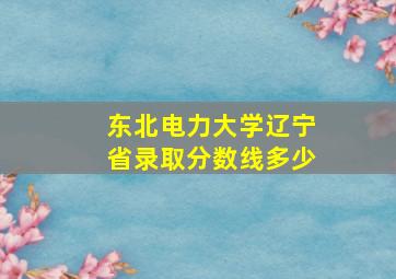 东北电力大学辽宁省录取分数线多少