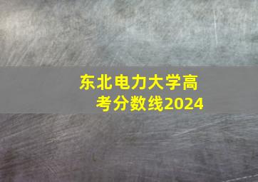 东北电力大学高考分数线2024