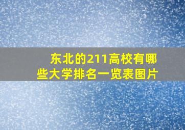 东北的211高校有哪些大学排名一览表图片