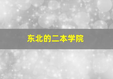 东北的二本学院