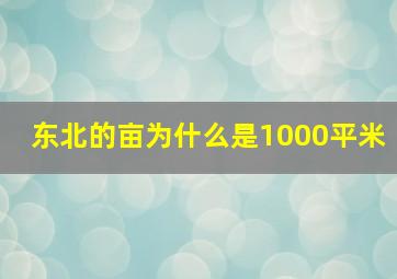 东北的亩为什么是1000平米