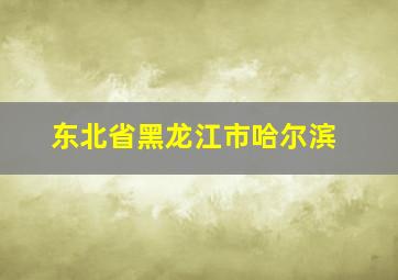 东北省黑龙江市哈尔滨