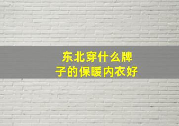 东北穿什么牌子的保暖内衣好