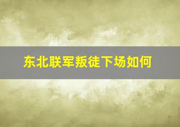 东北联军叛徒下场如何