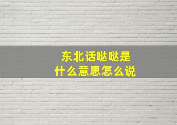 东北话哒哒是什么意思怎么说