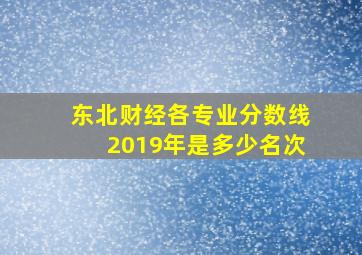 东北财经各专业分数线2019年是多少名次