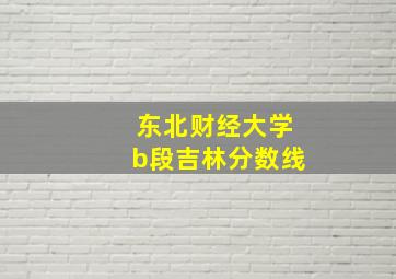 东北财经大学b段吉林分数线