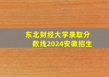 东北财经大学录取分数线2024安徽招生