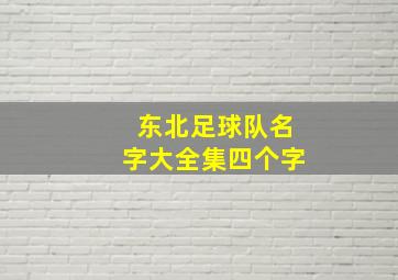 东北足球队名字大全集四个字