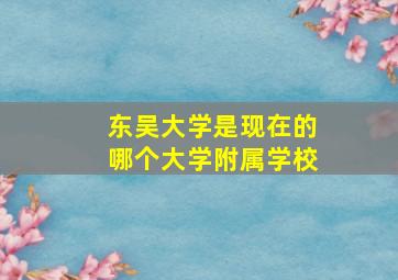 东吴大学是现在的哪个大学附属学校