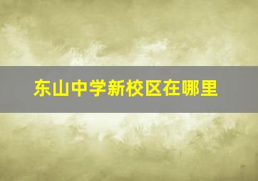 东山中学新校区在哪里