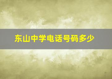 东山中学电话号码多少