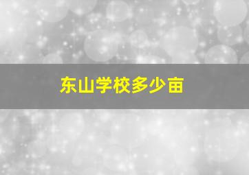 东山学校多少亩