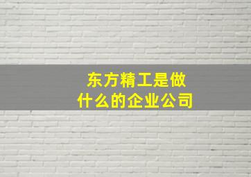 东方精工是做什么的企业公司