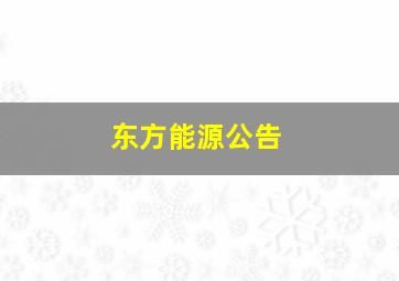 东方能源公告