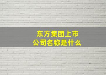 东方集团上市公司名称是什么