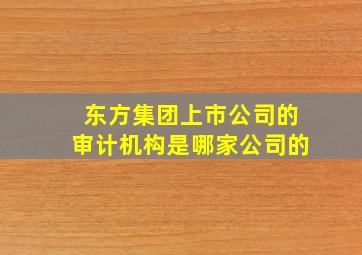 东方集团上市公司的审计机构是哪家公司的