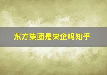 东方集团是央企吗知乎