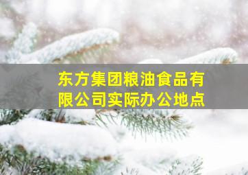 东方集团粮油食品有限公司实际办公地点