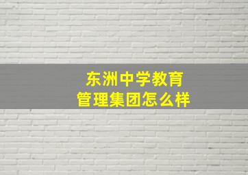 东洲中学教育管理集团怎么样