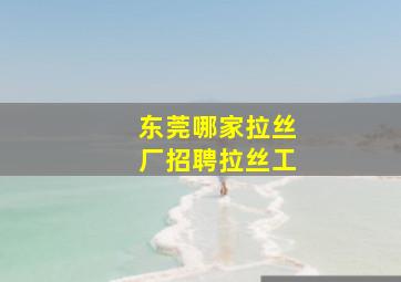 东莞哪家拉丝厂招聘拉丝工