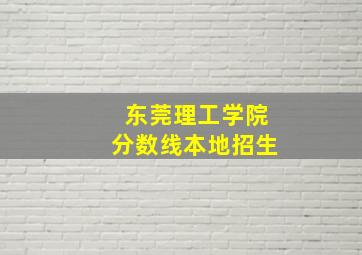 东莞理工学院分数线本地招生