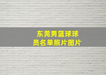 东莞男篮球球员名单照片图片