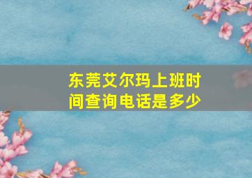 东莞艾尔玛上班时间查询电话是多少