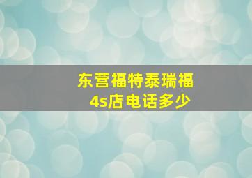 东营福特泰瑞福4s店电话多少