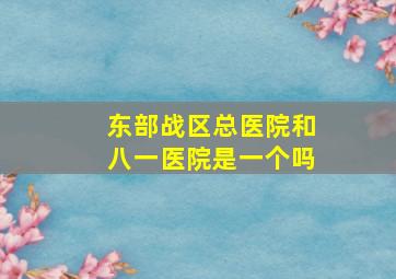 东部战区总医院和八一医院是一个吗