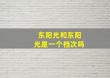 东阳光和东阳光是一个档次吗