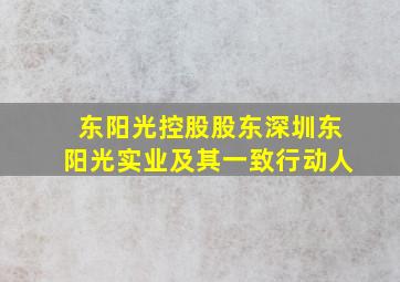 东阳光控股股东深圳东阳光实业及其一致行动人