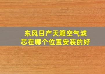 东风日产天籁空气滤芯在哪个位置安装的好