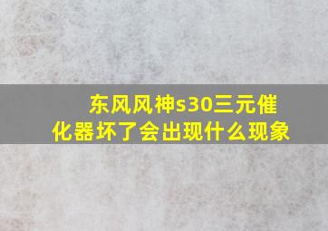 东风风神s30三元催化器坏了会出现什么现象