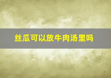 丝瓜可以放牛肉汤里吗