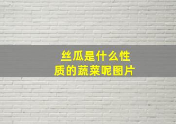 丝瓜是什么性质的蔬菜呢图片