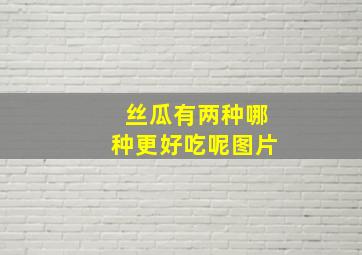 丝瓜有两种哪种更好吃呢图片