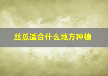 丝瓜适合什么地方种植