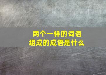 两个一样的词语组成的成语是什么