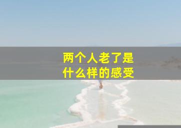 两个人老了是什么样的感受