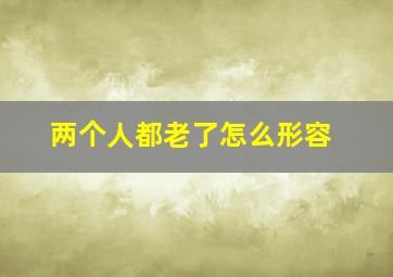 两个人都老了怎么形容