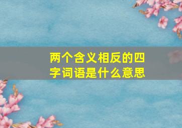 两个含义相反的四字词语是什么意思