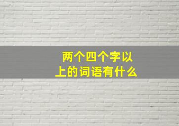 两个四个字以上的词语有什么