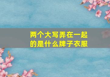 两个大写弄在一起的是什么牌子衣服