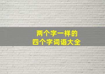 两个字一样的四个字词语大全