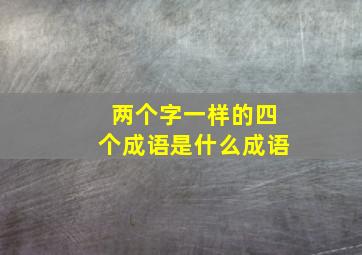 两个字一样的四个成语是什么成语