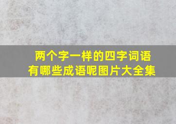 两个字一样的四字词语有哪些成语呢图片大全集