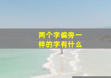 两个字偏旁一样的字有什么